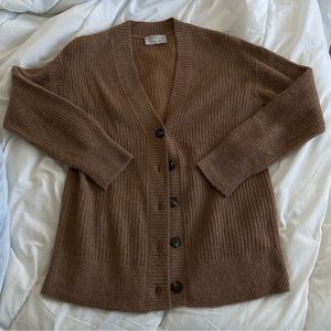 Everlane tan alpaca blend cardigan